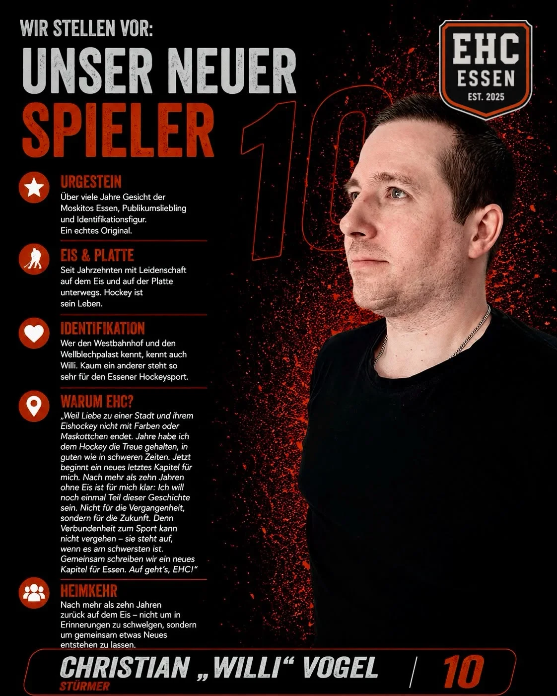 Wir stellen vor: Neuer Spieler Christian 'Willi' Vogel