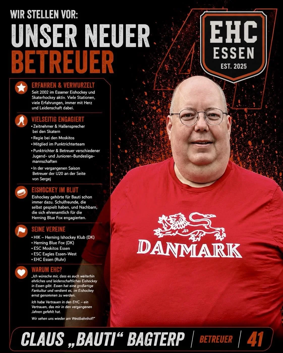 Wir stellen vor: Unser neue Betreuer Claus 'Bauti' Bagterp