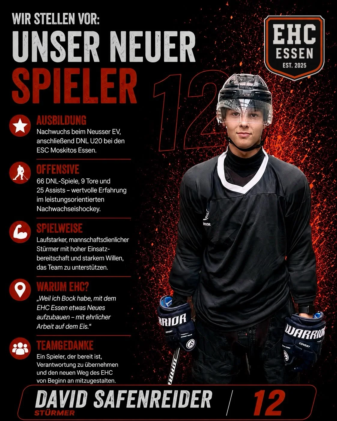 Wir stellen vor: Neuer Spieler David Safenreider