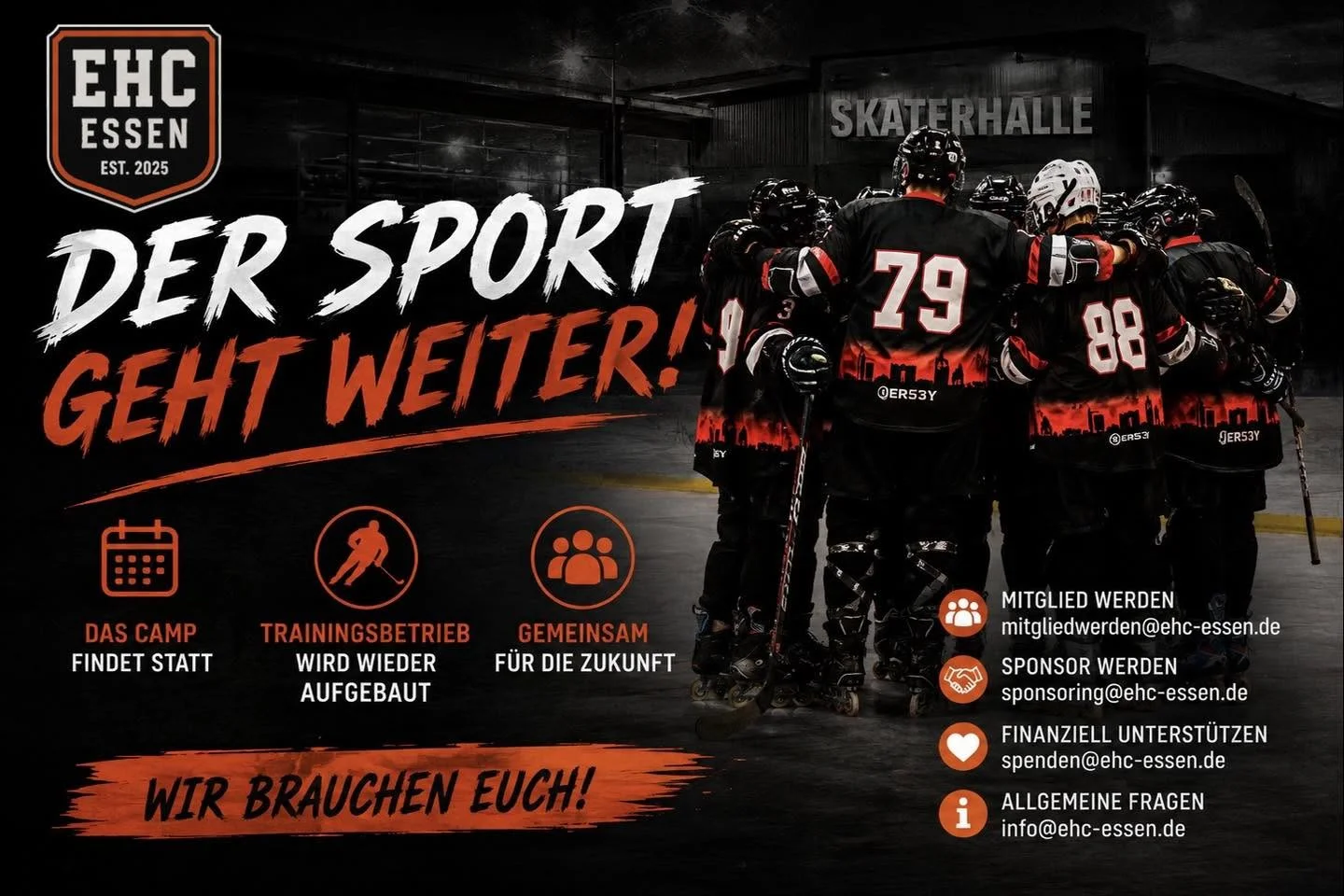 Skaterhockey: Der Sport geht weiter. Ärmel hoch und loslegen