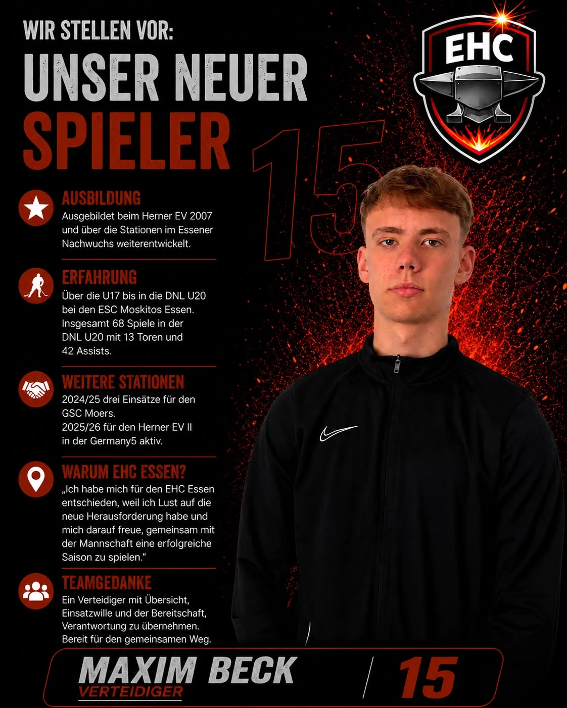 Wir stellen vor: Neuer Spieler Maxim Beck